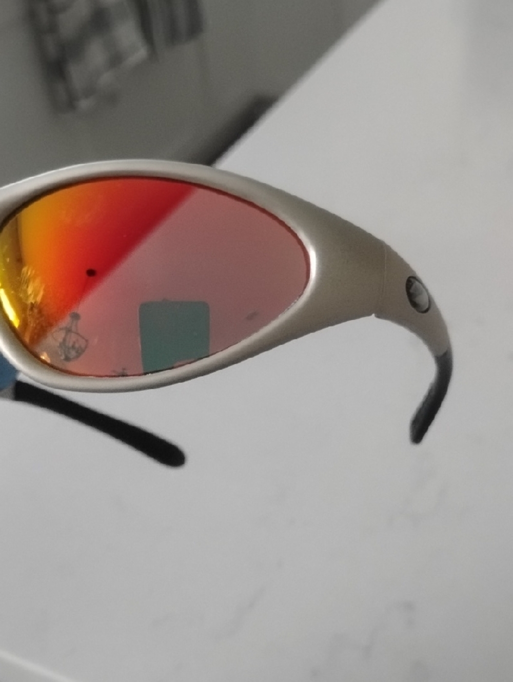 2 Pair Silver Frame Sunglasses with Orange-Red Mirror Lenses - Picture 9 of 13